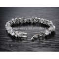 Platinum silver bracelets for ladies,crystal solid silver bracelet